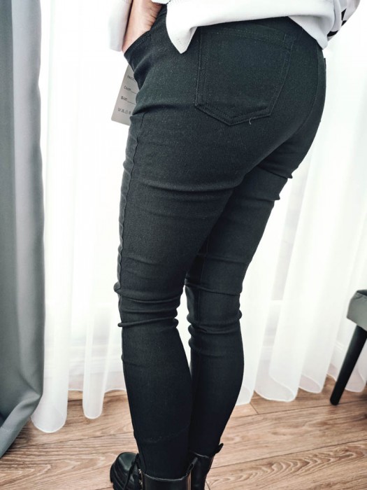 Kelnės džinsų imitacija juodos